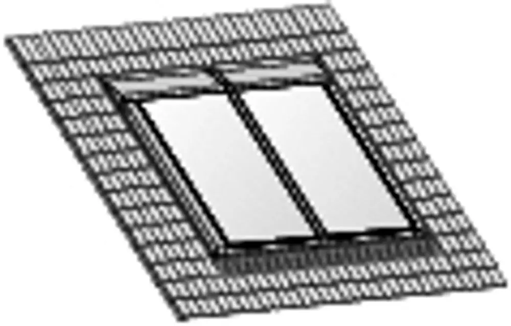 Montageset für Solarkollektoren, präsentiert von Wolf. Das Set ist für die Installation auf Falz-Ziegel-Dächern konzipiert und zeigt eine einfache, flache Bauweise.